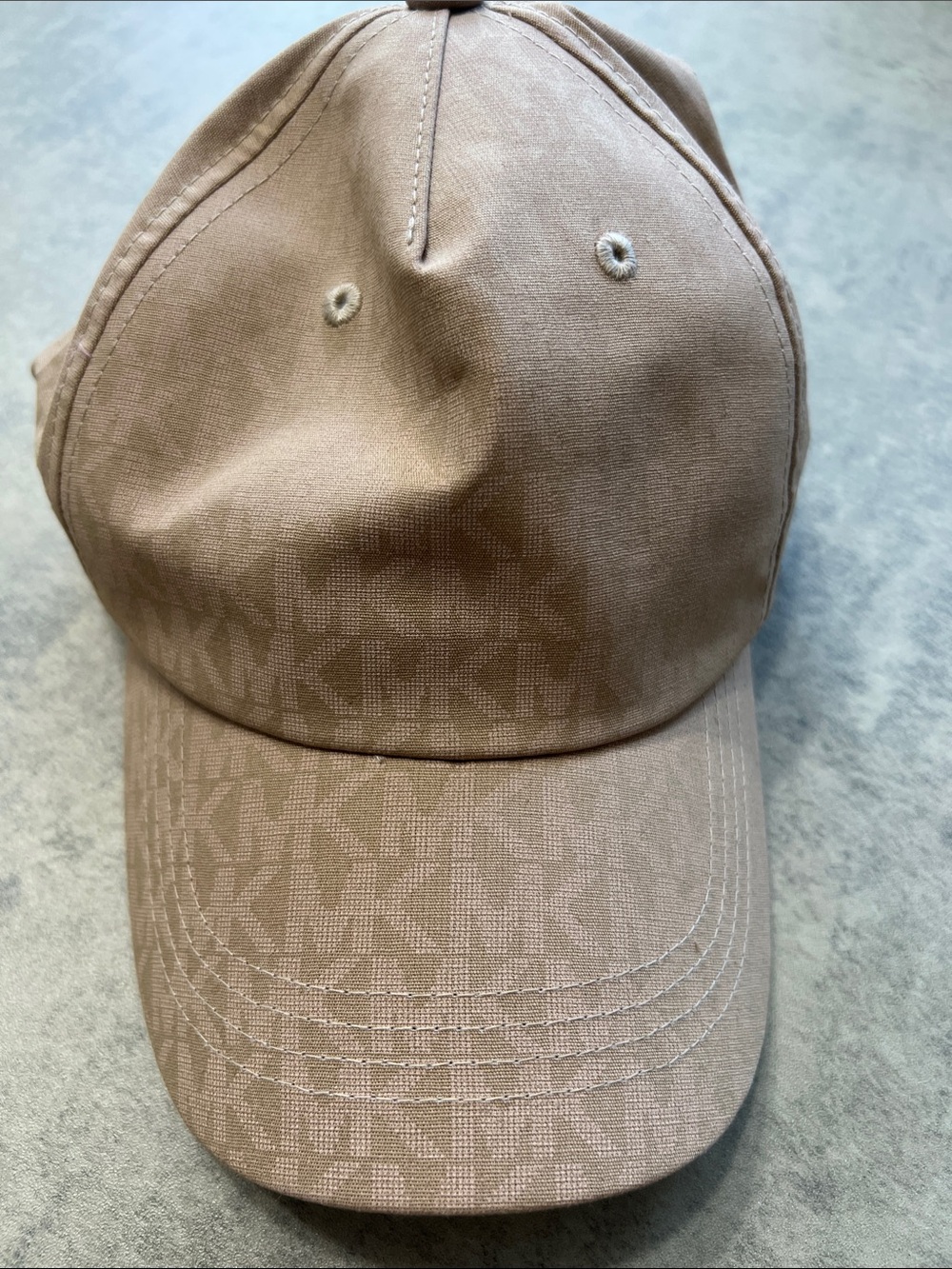 Michael Kors Taupe Monogram Baseball Cap